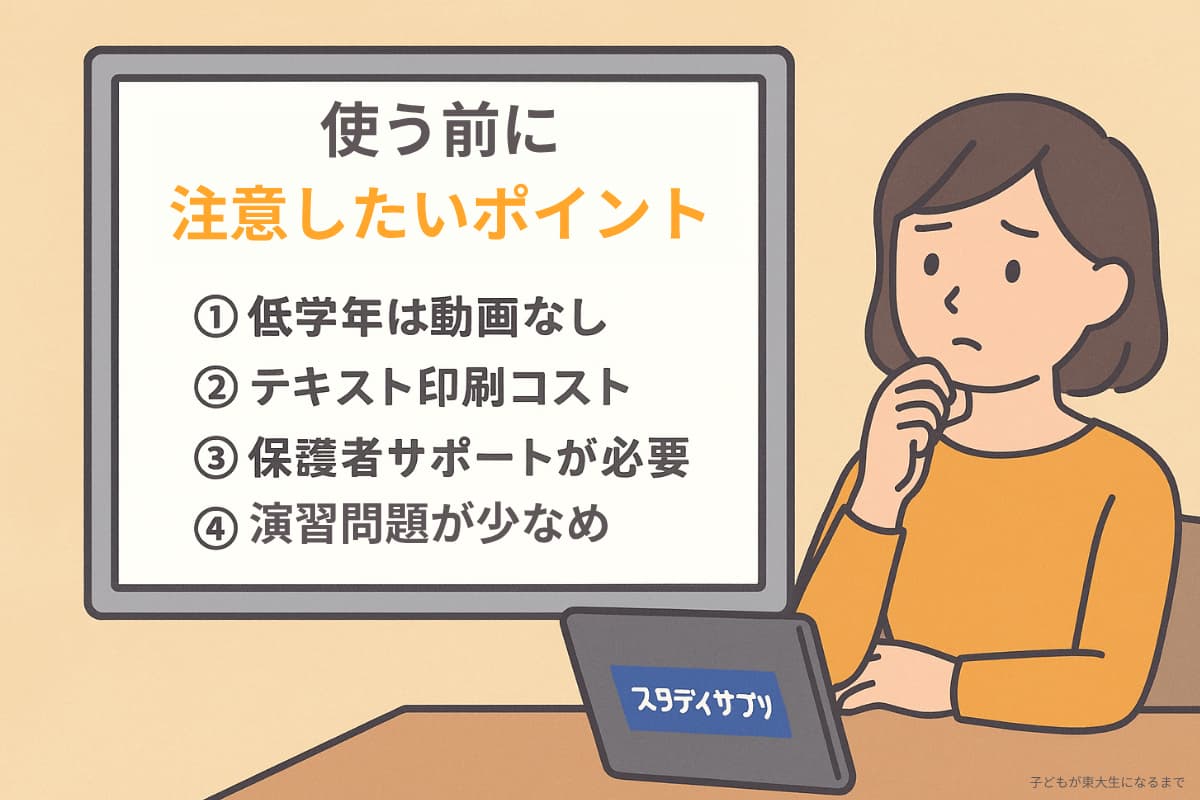 スタディサプリ小学講座の４つのデメリット