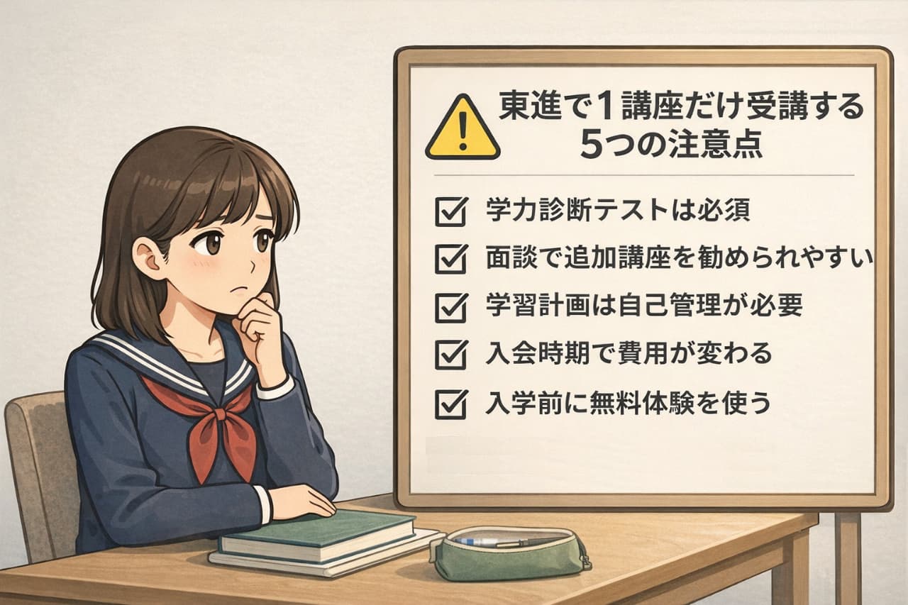 東進で1講座だけ受講する5つの注意点