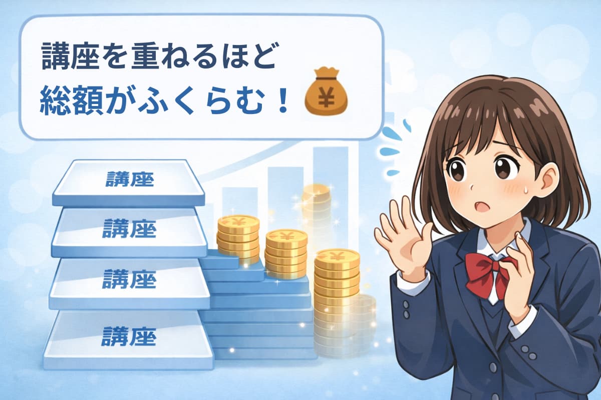 講座数が増え、総額が高くなりやすい