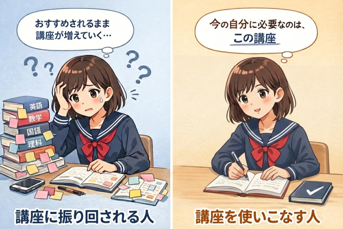 東進の講座を最大限活かす３つのポイント(1.東進で受講する講座を絞る)